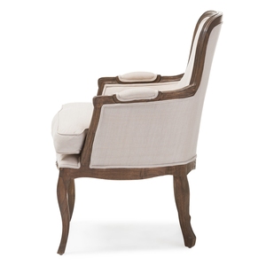 Mora Antique Accent Chair Made Of Solid Mahogany Wood With Upholstered For Living Room, Hotel. - Product Image 3