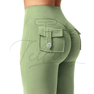 Leggings décontractés pour femmes à taille haute, respirants, couleur unie - Leggings de fitness à longueur cheville en Spandex/Polyester, séchage rapide - Product Image 6