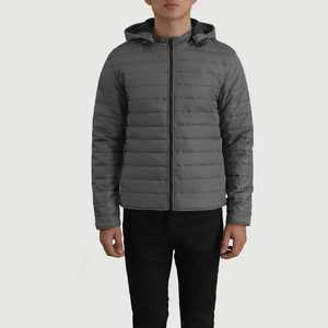 Veste d'extérieur pour homme à manches longues, dernière arrivée OEM, tissu respirant, col montant, fermeture éclair intégrale, veste matelassée pour l'hiver. - Product Image 1