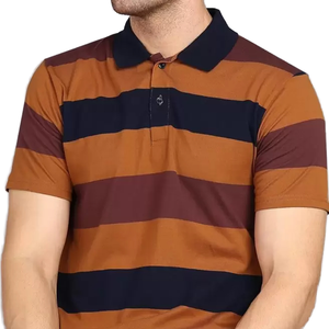 เสื้อโปโลผู้ชายขนาดพลัสไซส์เสื้อยืดคอตตอนระบายอากาศพิมพ์ลายทางพิมพ์ลายตามสั่ง - Product Image 3