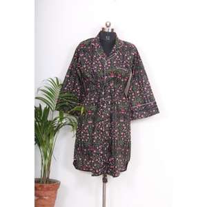 Vestido de Algodón Indio para Mujer, Blusas, Camisa de Algodón Estampada Hecha a Mano, Camisa Bohemia de Algodón Estampada, Ropa de Talla Grande para Mujer - Product Image 3