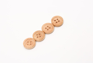 30 Botones de Madera Hechos a Mano, Redondos, de 4 Agujeros, para Coser, Manualidades, Ropa, Madera Natural - Product Image 5