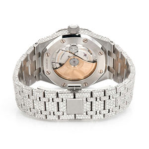 Reloj de Lujo con Incrustaciones de Moissanita VVS, Estilo Hip Hop, de Acero Inoxidable, con Movimiento de Cuarzo, para Hombre, Correa de 20 mm, Esfera de Cristal - Product Image 6