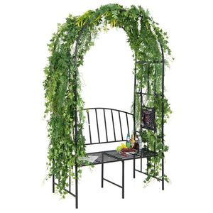 Arco da Giardino in Acciaio con Comoda Panchina a 2 Posti per Patio - Product Image 4