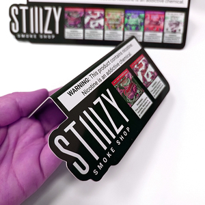 Custom Eco-Friendly Durable PVC <b>Shelf</b> Talker Supermarket Promotional Sign Price Tag Holder Custom Logo <b>Black</b>/White Merchandising - Product Image 1