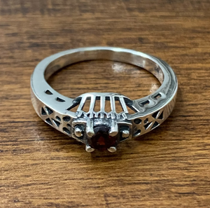 <b>Statement</b> Garnet Birthstone Gemstone <b>Ring</b> in 925 Sterling <b>Silver</b> Handcrafted Elegant Jewelry for Women - Product Image 2