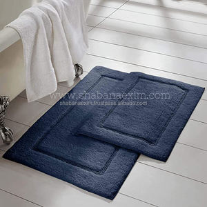 Classic Navy Blue Bath Rug Custom Size 100% Cotton Hotel Washroom Floor <b>Mat</b> Super <b>Absorbent</b> Non-Slip <b>Door</b> <b>Mat</b> Machine Made - Product Image 5