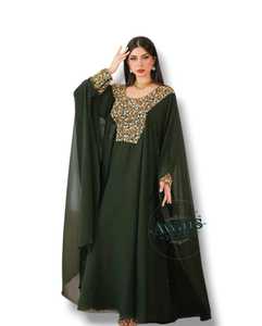 Wholesale Ethnic Wedding Evening Party Wear <b>Kaftan</b> Long Sleeve Floor Length Lightweight <b>Plus</b> <b>Size</b> Polyester Handmade Sequined - Product Image 2