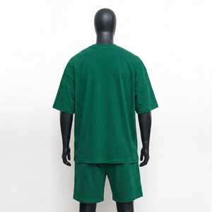 Conjunto de Camiseta y Pantalones Cortos Verdes para Hombre, Estilo Minimalista, Dos Piezas, Verano, Casual, Holgado, Deportivo, Streetwear - Product Image 2