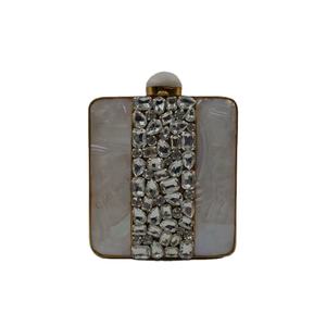 Bolso de Mano Artesanal de Madreperla con Adornos de Cristal, Bolso de Lujo para Fiestas, Eventos y Bodas para Mujer - Product Image 1