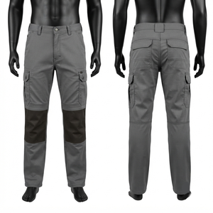 Sales Blackhardson 280 GSM Heavy Duty Cotton Polyester Corduroy Waterproof Acid Wash <b>Cargo</b> <b>Work</b> <b>Pant</b> Grey Black Reinforced - Product Image 1