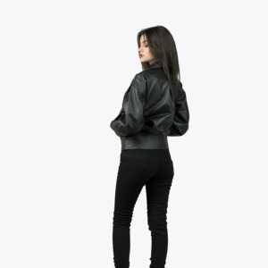 Luxury <b>Women's</b> Lambskin <b>Leather</b> <b>Jacket</b> Breathable Outdoor Winter Full Sleeve Embroidery Fitted Customizable Logo Private Label - Product Image 2