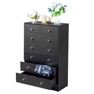 Modern Simple Black 7 Drawer Dresser - Product Image 6