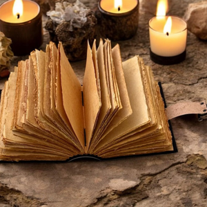 Journal en cuir imprimé fait main avec serrure antique, Grimoire Wiccan, Livre de sorts magiques, Journal des Ombres, Carnet vintage à bords festonnés - Product Image 5