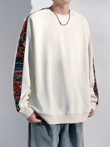 Sweat-shirt en molleton de coton mélangé pour homme de haute qualité - Sweat-shirt personnalisé avec motif patchwork, séchage rapide - Product Image 4