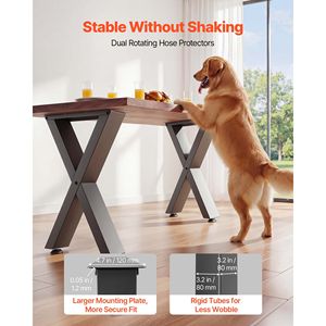 Pieds de meubles en acier robustes de 29,5 po de hauteur x 29,9 po de largeur, charge maximale de 2204 lb, conception modulaire, montage facile pour la maison et le bureau - Product Image 3