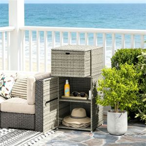 Portasciugamani e Armadietto Grigio per Piscina, Pratica Piattaforma di Stoccaggio - Product Image 1