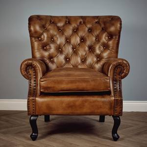 Sofá Individual de Lujo, Tapizado en Cuero Color Café, Diseño Moderno, Personalizable, Ideal para Sala de Estar, Oficina, Hotel, Salón - Product Image 1