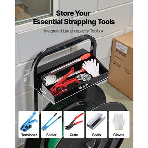 Carrello per Reggiatura Industriale per Nastri in PET/PP/Poliestere, Dispenser per Reggiatura da 8-16 Core, Dotato di Modello per Nastro in PP - Product Image 6
