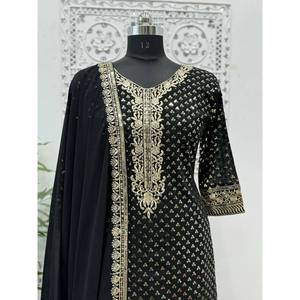 Beautiful <b>Party</b> Wear <b>Top</b> with Sharara and Dupatta Size 2XL - Product Image 4