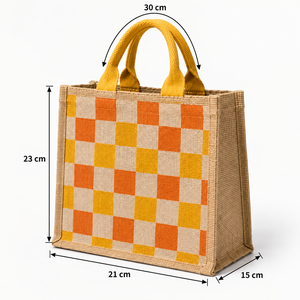 Bolsa de Yute Promocional, Yute Natural con PP, 21 x 23 x 15 cm, Impresión a 2 Colores en Ambos Lados, Asa de Cinta de Algodón, Logotipo Personalizado, Venta al Por Mayor - Product Image 5