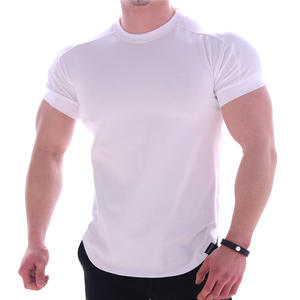 Men's <b>Slim</b> <b>Fit</b> Short Sleeve O-Neck T-<b>Shirt</b> <b>White</b> Quick Dry Jersey Knit Casual Solid Color Breathable Lightweight Top - Product Image 1