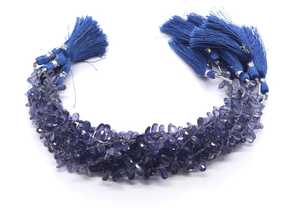 ลูกปัดอิโอไลต์ทรงหยดน้ำเจียระไนธรรมชาติ AAA ขนาด 5x7 มม. ลูกปัดอิโอไลต์สีน้ำเงินธรรมชาติทรงหยดน้ำ 8 นิ้ว อิโอไลต์ทรงหยดน้ำเจียระไน - Product Image 4