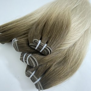Mechones de pelo humano virgen liso, pelo alineación con cutícula, color ombré virgen 1B y color rubio blanco, precio barato - Product Image 2