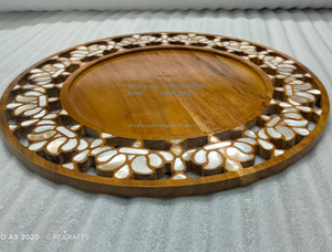 Aïd Ramadan Mubarak incrustation de nacre en bois artistique Eid Mubarak fête service vaisselle EID musulman Ramadan décoration - Product Image 6