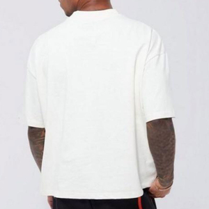 T-shirt en coton uni à manches courtes pour homme, style décontracté, tricoté, coupe classique, jersey lavé - Product Image 2