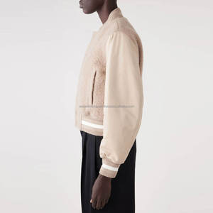 Varsity <b>Jacket</b>, Has a Mock Collar, 3 Pockets, Zip Closure, Long Sleeves, Embroidered Detail, <b>Straight</b> Hem, and Polyester - Product Image 6