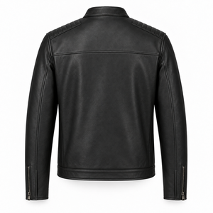Veste de motard en cuir véritable pour homme STITCH MASTER PRO INDUSTRIES, avec logo personnalisé sur le devant, capuche, manteau d'hiver, vêtements d'extérieur - Product Image 2