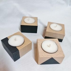 Portavelas de Madera Negra y Resina Hecho a Mano, Disponible en Muchos Colores y Tamaños para Regalos de Ramadán y Eid, Craftera Exports - Product Image 5