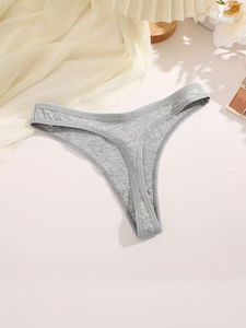 Women's Basic High-Rise Solid Color Seamless High-Waisted Triangle Panties Spandex/Cotton Anti-Bacterial Comfortable Breathable - Product Image 4
