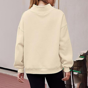 Women Mock Neck Sweatshirt <b>Drop</b> Shoulder Streetwear - Product Image 4