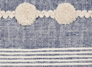 Funda de Cojín Decorativa para Sofá, Texturizada, Hecha a Mano, Estilo Boho, Azul y Marfil - Product Image 5