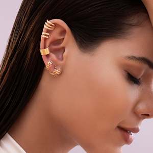 ต่างหูแบบหนีบ PRAO 5 สีทอง ป้องกันการหมอง ดีไซน์หรูหรา - Product Image 1