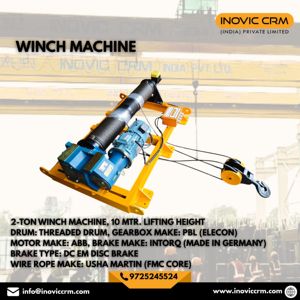 Treuil électrique à câble métallique INOVIC CRM 2 tonnes, robuste, pour levage de charges industrielles, câble en acier jaune - Product Image 3