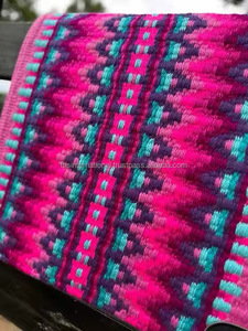 Manta de sillín de espectáculo occidental de lana de Nueva Zelanda hecha a mano de la mejor calidad, contorno de cuero de tejido doble de alta durabilidad para equitación occidental - Product Image 4