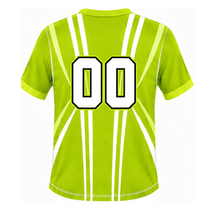 Camiseta de Rugby Verde Lima y Blanca, Manga Corta, Cuello en V, Uniforme de Equipo, Transpirable, Ligera, Personalizable, Ropa Deportiva de Entrenamiento - Product Image 2