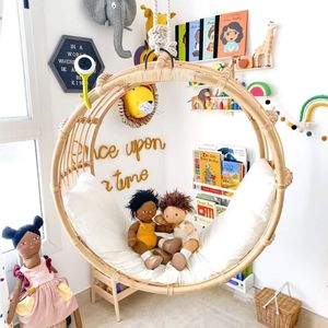Baby Play Swing High Chair Rattan <b>Hammock</b> Outdoor Wooden Enjoyable Kid Toddler Chairs Custom logo Packaging - Product Image 3
