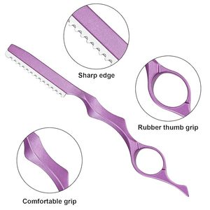 REVAMP INTERNATIONAL Purple Color Thinning Face Hair <b>Styling</b> Rotary <b>Head</b> Razor Set Plastic Stainless Steel Single Blade Cutting - Product Image 3