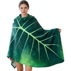 Coperta in flanella gigante a forma di foglia morbida con design decorativo a foglie, decorazione per letto e divano, regalo per ragazze e ragazzi - Product Image 4