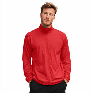 Men's High Street <b>Workout</b> Running <b>Jacket</b> with Thumb Holes Four-Way Stretch Zipper Stand Collar Front Logo - Product Image 3