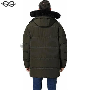 Manteau d'hiver pour homme avec capuche amovible, doudoune longue épaisse, parka chaude matelassée pour temps froid, isolée - Product Image 3