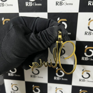 RB Gems Personalized Olivia Name Pendant 18K Solid Gold Diamond Letter <b>Charm</b> Luxury Style Unisex Gift Pendants & <b>Charms</b> - Product Image 3
