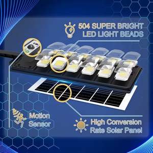 Lámpara Solar LED para Calle de 8000LM 8500K, 800W, Comercial, para Exteriores, Impermeable, de Alta Luminosidad, con Sensor de Luz, Alimentada por Energía Solar - Product Image 3