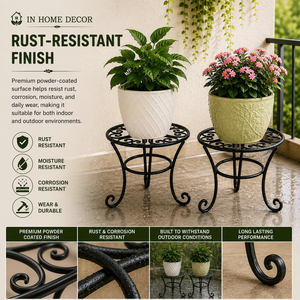 Soporte de Metal Resistente para Plantas, Soporte Redondo para Macetas, Soporte de Hierro para Interiores y Exteriores, Decoración para Balcón, Jardín, Patio y Hogar - Product Image 6