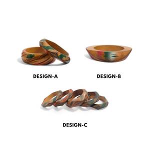 Brazalete de Madera Tallado a Mano, Estilo Años 40, Diseño de Hoja de Palma de Teca Ahumada, Pulseras de Madera de Teca, Joyería Artesanal Ecológica, Única y Encerada - Product Image 1