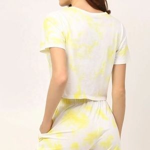 2026 Women's Spring Summer Cotton Breathable Quick Dry Crop <b>Top</b> Loose Casual O-Neck Short Sleeve Printed Solid Pattern Hip Hop - Product Image 5